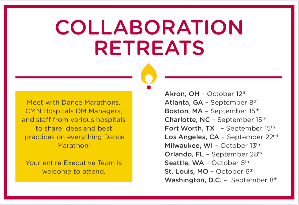 Save The Date: 2019 Fall Dance Marathon Collaboration Retreats